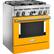 Angle. KitchenAid - 4.1 Cu. Ft. Freestanding Dual-Fuel True Convection Range with Self-Cleaning - Yellow Pepper.