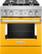Front. KitchenAid - 4.1 Cu. Ft. Freestanding Dual-Fuel True Convection Range with Self-Cleaning - Yellow Pepper.
