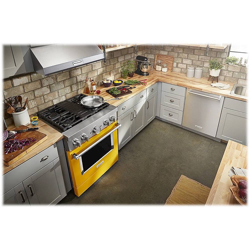Alt View 15. KitchenAid - 4.1 Cu. Ft. Freestanding Dual-Fuel True Convection Range with Self-Cleaning - Yellow Pepper.
