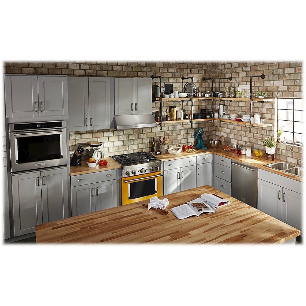 Alt View 17. KitchenAid - 4.1 Cu. Ft. Freestanding Dual-Fuel True Convection Range with Self-Cleaning - Yellow Pepper.