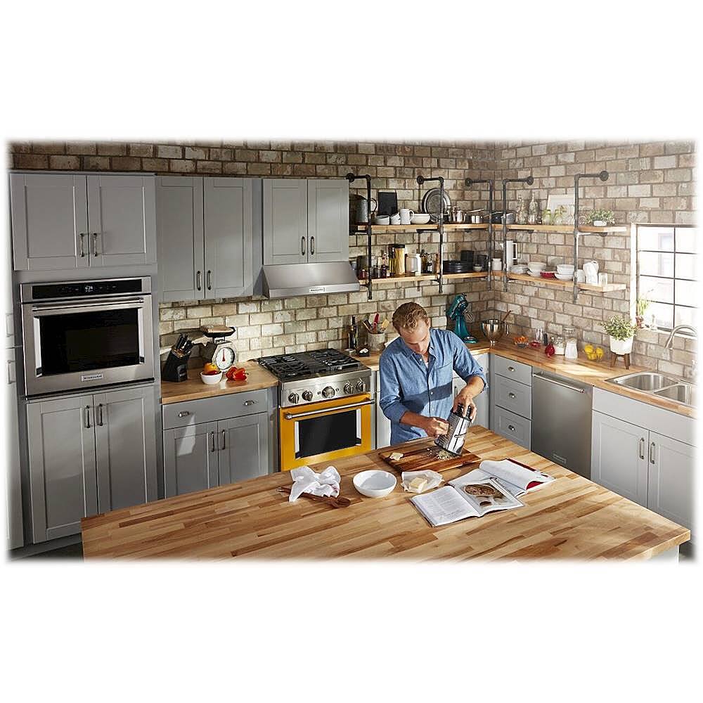 Alt View 18. KitchenAid - 4.1 Cu. Ft. Freestanding Dual-Fuel True Convection Range with Self-Cleaning - Yellow Pepper.