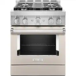 KitchenAid - Commercial-Style 4.1 Cu. Ft. Slide-In Gas True Convection Range with Self-Cleaning - Milkshake