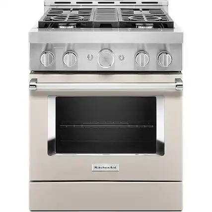 Front. KitchenAid - Commercial-Style 4.1 Cu. Ft. Slide-In Gas True Convection Range with Self-Cleaning - Milkshake.