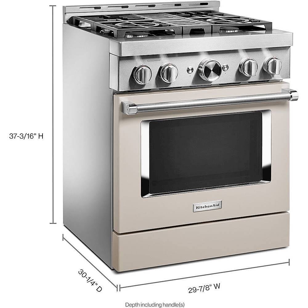 Alt View 16. KitchenAid - Commercial-Style 4.1 Cu. Ft. Slide-In Gas True Convection Range with Self-Cleaning - Milkshake.