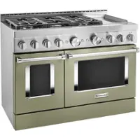 KitchenAid - 6.3 Cu. Ft. Freestanding Double Oven Gas True Convection Range with Self-Cleaning - Avocado Cream - Angle_Zoom