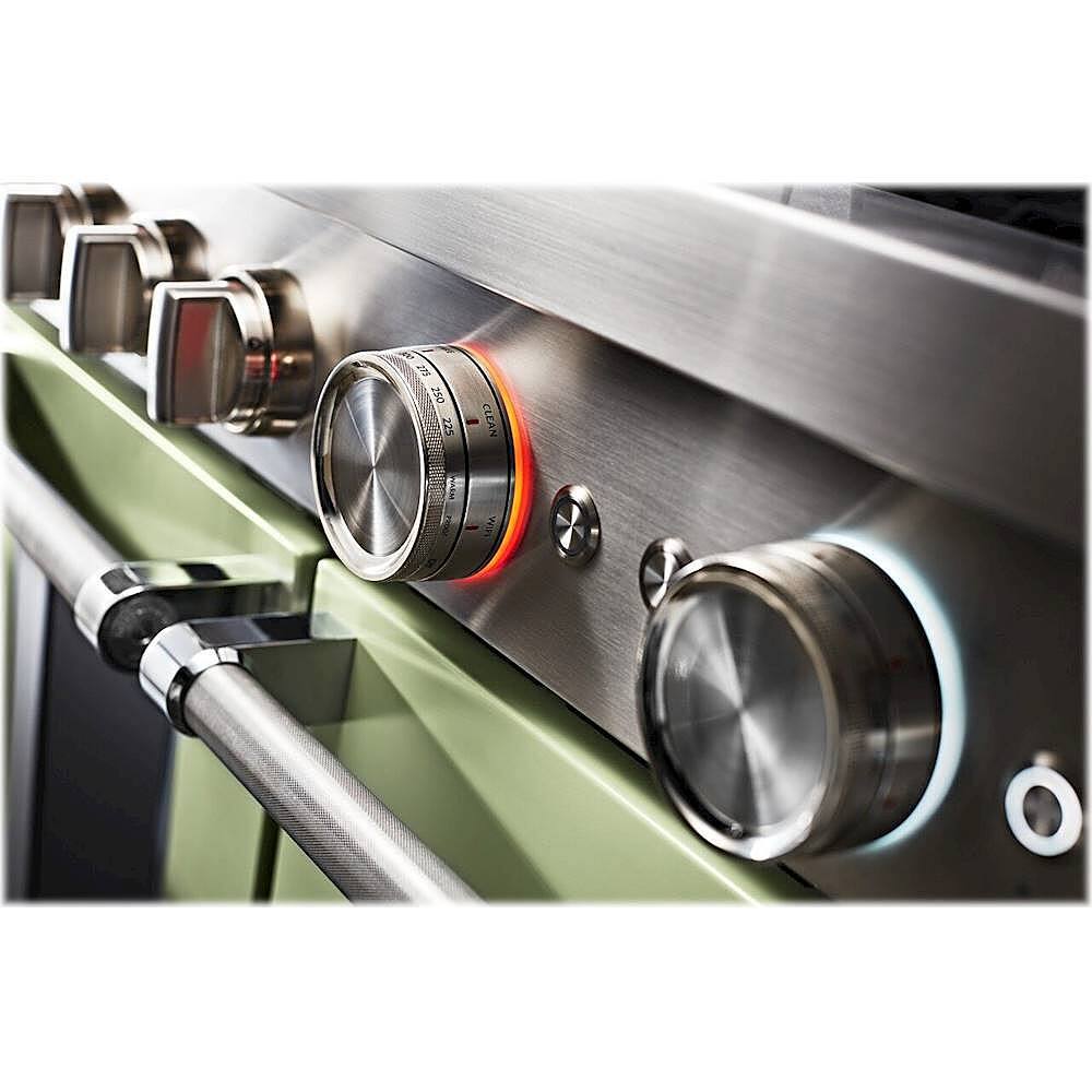 Alt View 15. KitchenAid - 6.3 Cu. Ft. Freestanding Double Oven Gas True Convection Range with Self-Cleaning - Avocado Cream.