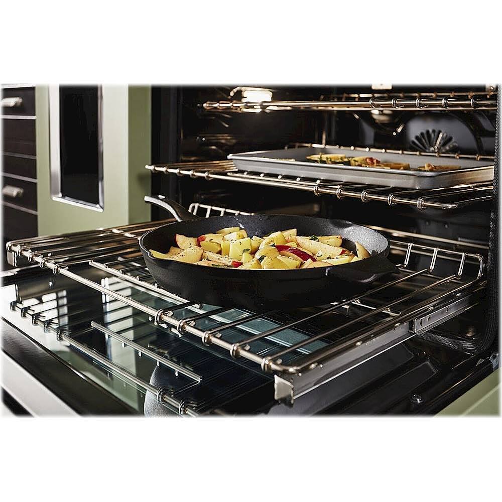 Alt View 16. KitchenAid - 6.3 Cu. Ft. Freestanding Double Oven Gas True Convection Range with Self-Cleaning - Avocado Cream.