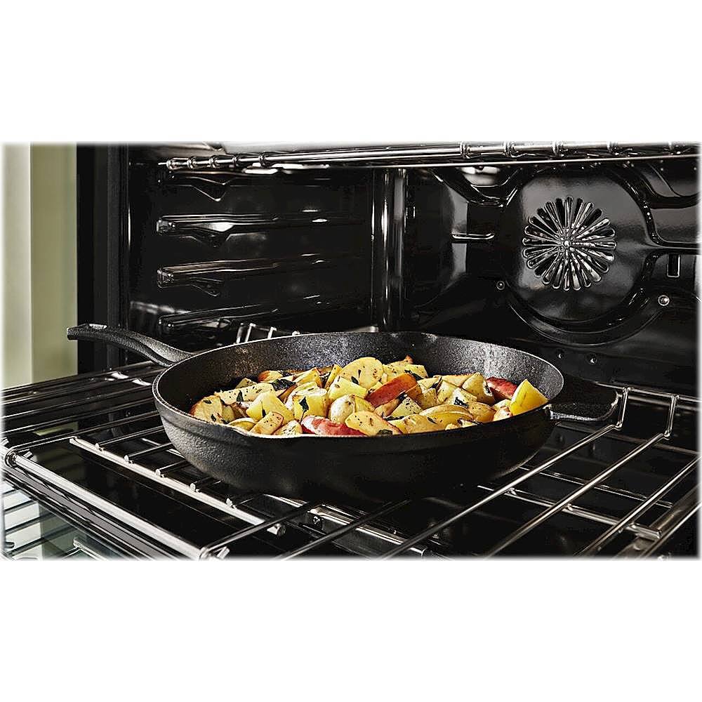 Alt View 17. KitchenAid - 6.3 Cu. Ft. Freestanding Double Oven Gas True Convection Range with Self-Cleaning - Avocado Cream.