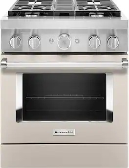 KitchenAid - 4.1 Cu. Ft. Freestanding Dual-Fuel True Convection Range with Self-Cleaning - Milkshake
