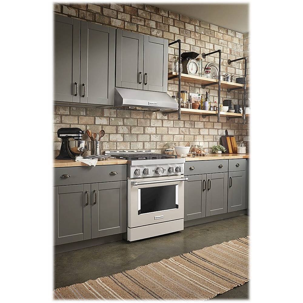 Alt View 17. KitchenAid - 4.1 Cu. Ft. Freestanding Dual-Fuel True Convection Range with Self-Cleaning - Milkshake.