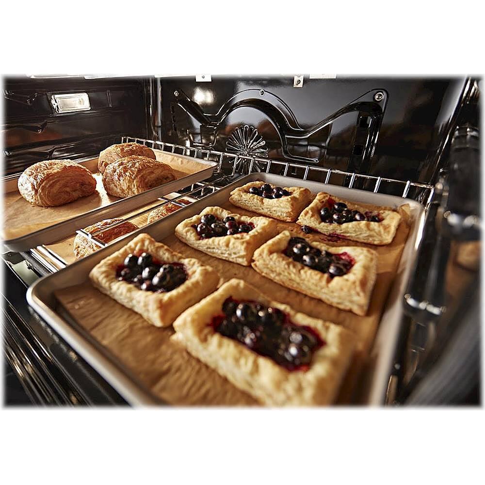 Alt View 11. KitchenAid - 5.1 Cu. Ft. Freestanding Dual Fuel True Convection Range with Self-Cleaning - Avocado Cream.