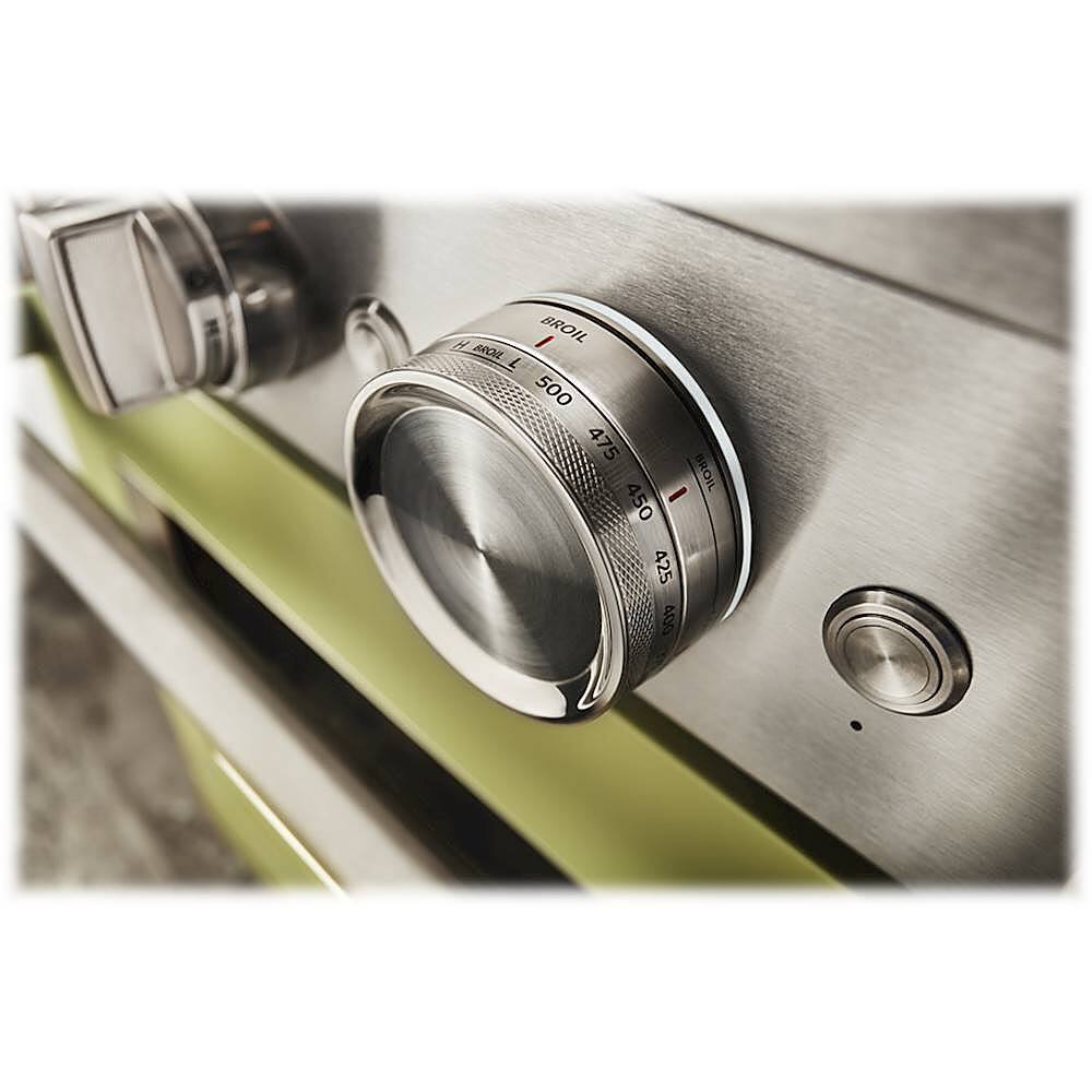 Alt View 17. KitchenAid - 5.1 Cu. Ft. Freestanding Dual Fuel True Convection Range with Self-Cleaning - Avocado Cream.