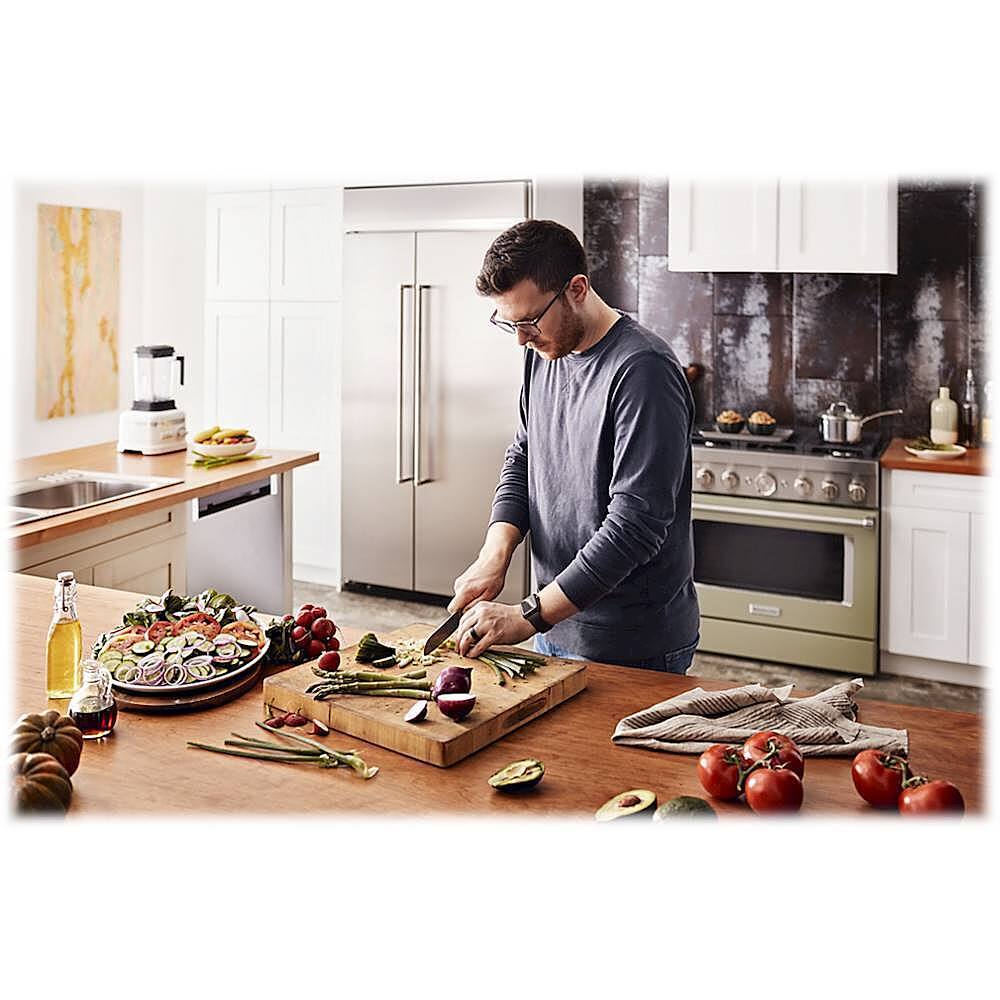 Alt View 24. KitchenAid - 5.1 Cu. Ft. Freestanding Dual Fuel True Convection Range with Self-Cleaning - Avocado Cream.