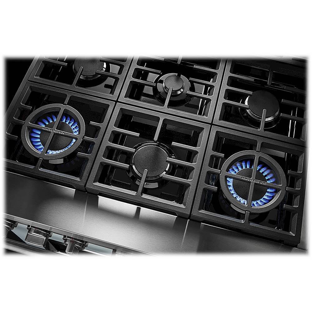 Alt View 15. KitchenAid - 5.1 Cu. Ft. Freestanding Dual Fuel True Convection Range with Self-Cleaning - Misty Blue.