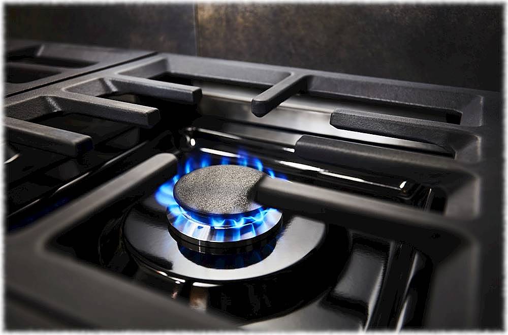 Alt View 17. KitchenAid - Commercial-Style 6.3 Cu. Ft. Freestanding Double Oven Dual-Fuel True Convection Range with Self-Cleaning - Avocado Cream.