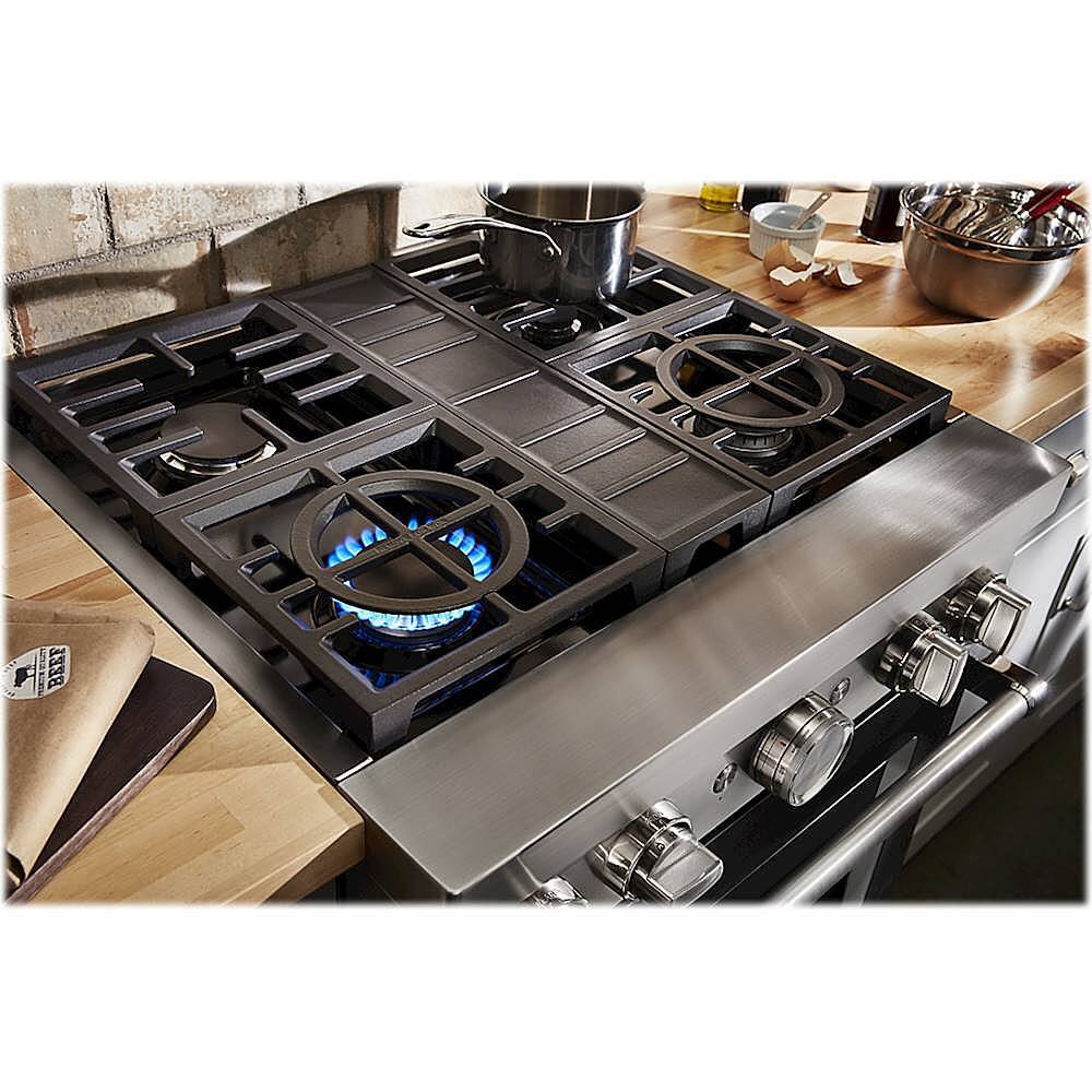 Alt View 11. KitchenAid - Commercial-Style 4.1 Cu. Ft. Slide-In Gas True Convection Range with Self-Cleaning - Imperial Black.