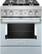 Front. KitchenAid - 4.1 Cu. Ft. Freestanding Dual-Fuel True Convection Range with Self-Cleaning - Misty Blue.