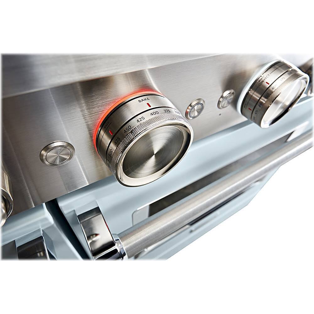 Alt View 16. KitchenAid - 6.3 Cu. Ft. Freestanding Double Oven Gas True Convection Range with Self-Cleaning and Griddle - Misty Blue.