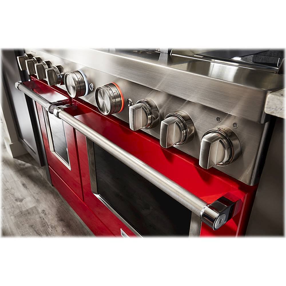 Alt View 19. KitchenAid - 6.3 Cu. Ft. Freestanding Double Oven Gas True Convection Range with Self-Cleaning and Griddle - Passion Red.