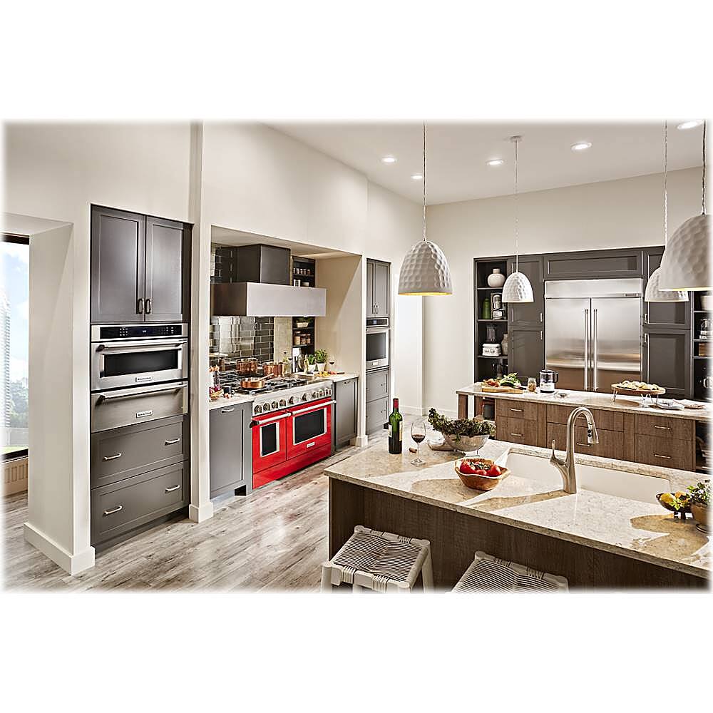 Alt View 20. KitchenAid - 6.3 Cu. Ft. Freestanding Double Oven Gas True Convection Range with Self-Cleaning and Griddle - Passion Red.