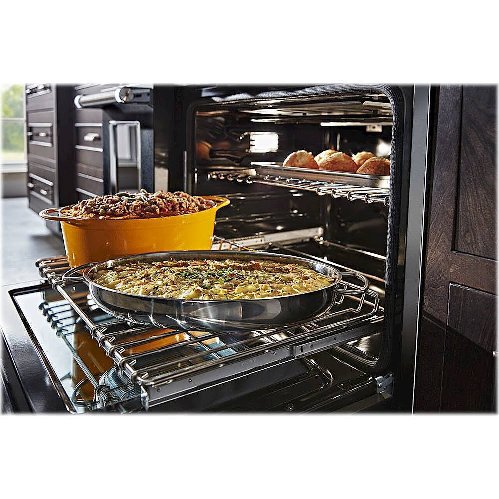 Alt View 17. KitchenAid - 6.3 Cu. Ft. Freestanding Double Oven Gas True Convection Range with Self-Cleaning and Griddle - Imperial Black.