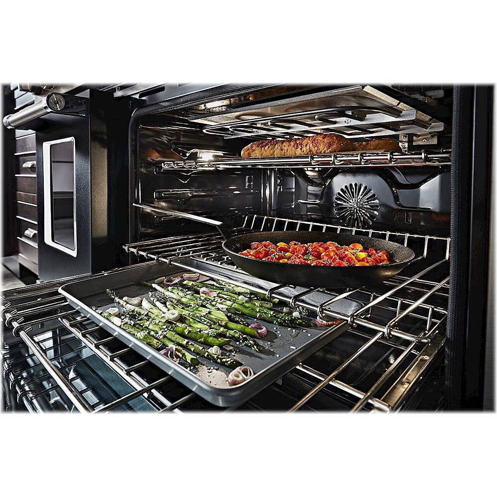 Alt View 18. KitchenAid - 6.3 Cu. Ft. Freestanding Double Oven Gas True Convection Range with Self-Cleaning and Griddle - Imperial Black.