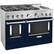 Angle. KitchenAid - 6.3 Cu. Ft. Freestanding Double Oven Gas True Convection Range with Self-Cleaning and Griddle - Ink Blue.