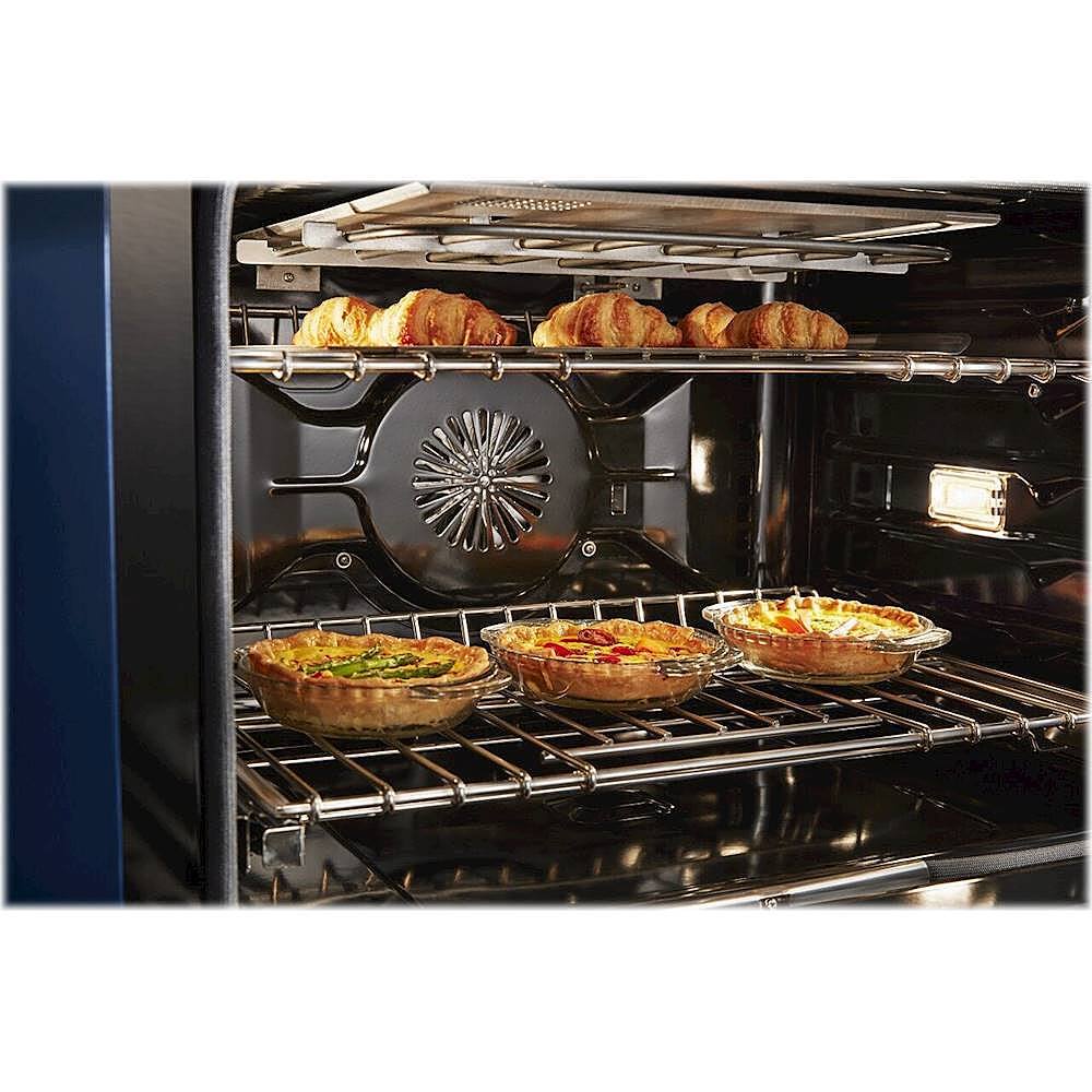 Alt View 17. KitchenAid - 6.3 Cu. Ft. Freestanding Double Oven Gas True Convection Range with Self-Cleaning and Griddle - Ink Blue.