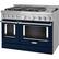 Left. KitchenAid - 6.3 Cu. Ft. Freestanding Double Oven Gas True Convection Range with Self-Cleaning and Griddle - Ink Blue.