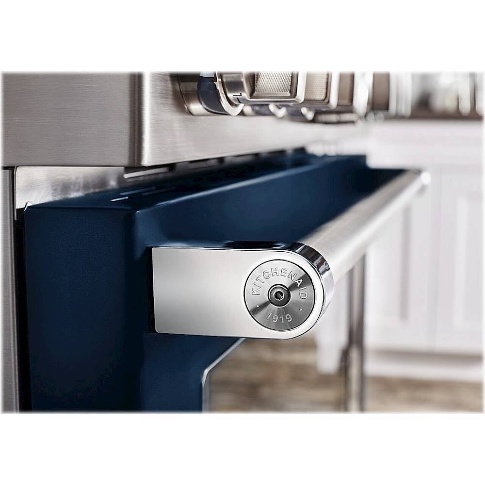 Alt View 11. KitchenAid - Commercial-Style 5.1 Cu. Ft. Slide-In Gas True Convection Range with Self-Cleaning - Ink Blue.