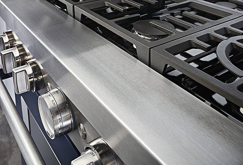 Alt View 20. KitchenAid - Commercial-Style 5.1 Cu. Ft. Slide-In Gas True Convection Range with Self-Cleaning - Ink Blue.