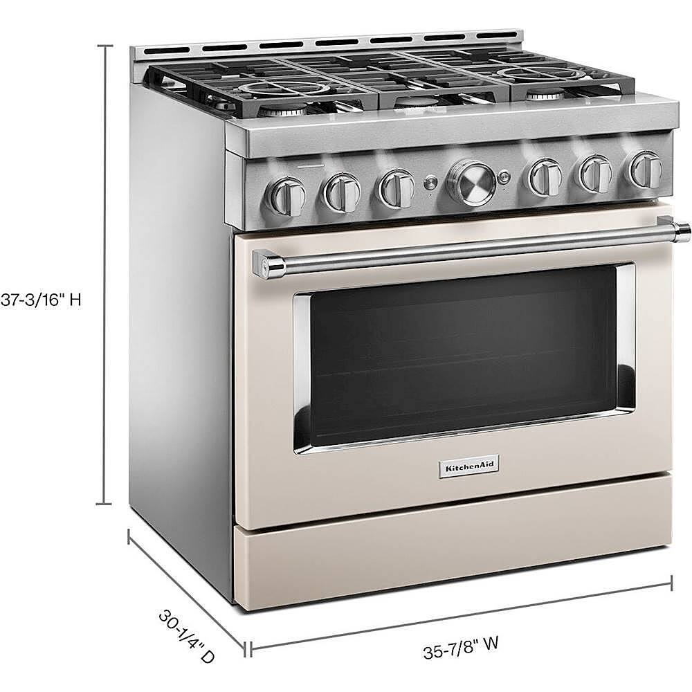 Alt View 11. KitchenAid - Commercial-Style 5.1 Cu. Ft. Slide-In Gas True Convection Range with Self-Cleaning - Milkshake.