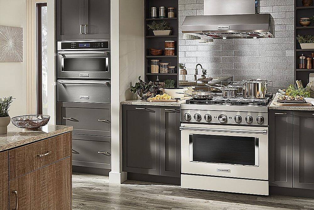 Alt View 26. KitchenAid - Commercial-Style 5.1 Cu. Ft. Slide-In Gas True Convection Range with Self-Cleaning - Milkshake.