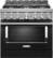 Front. KitchenAid - Commercial-Style 5.1 Cu. Ft. Slide-In Gas True Convection Range with Self-Cleaning - Imperial Black.