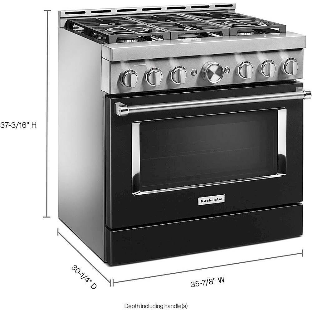 Alt View 12. KitchenAid - Commercial-Style 5.1 Cu. Ft. Slide-In Gas True Convection Range with Self-Cleaning - Imperial Black.