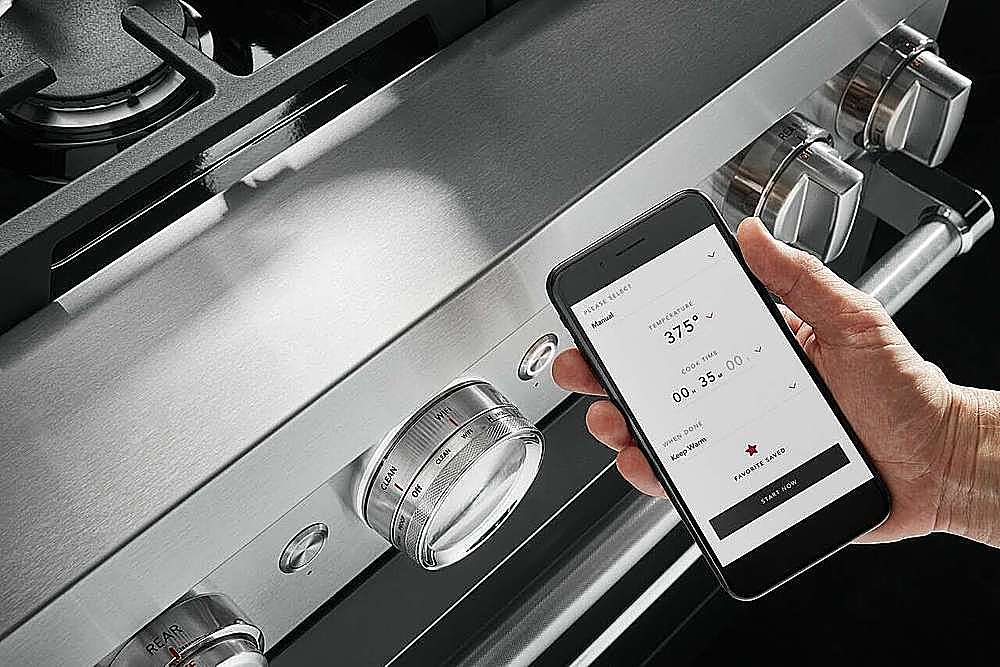 Alt View 18. KitchenAid - Commercial-Style 5.1 Cu. Ft. Slide-In Gas True Convection Range with Self-Cleaning - Imperial Black.