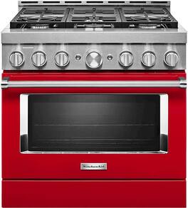 KitchenAid - Commercial-Style 5.1 Cu. Ft. Slide-In Gas True Convection Range with Self-Cleaning - Passion Red