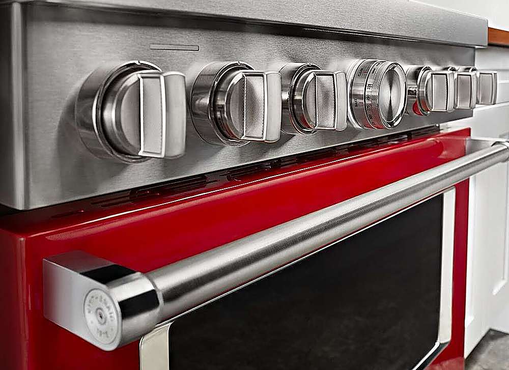 Alt View 16. KitchenAid - Commercial-Style 5.1 Cu. Ft. Slide-In Gas True Convection Range with Self-Cleaning - Passion Red.