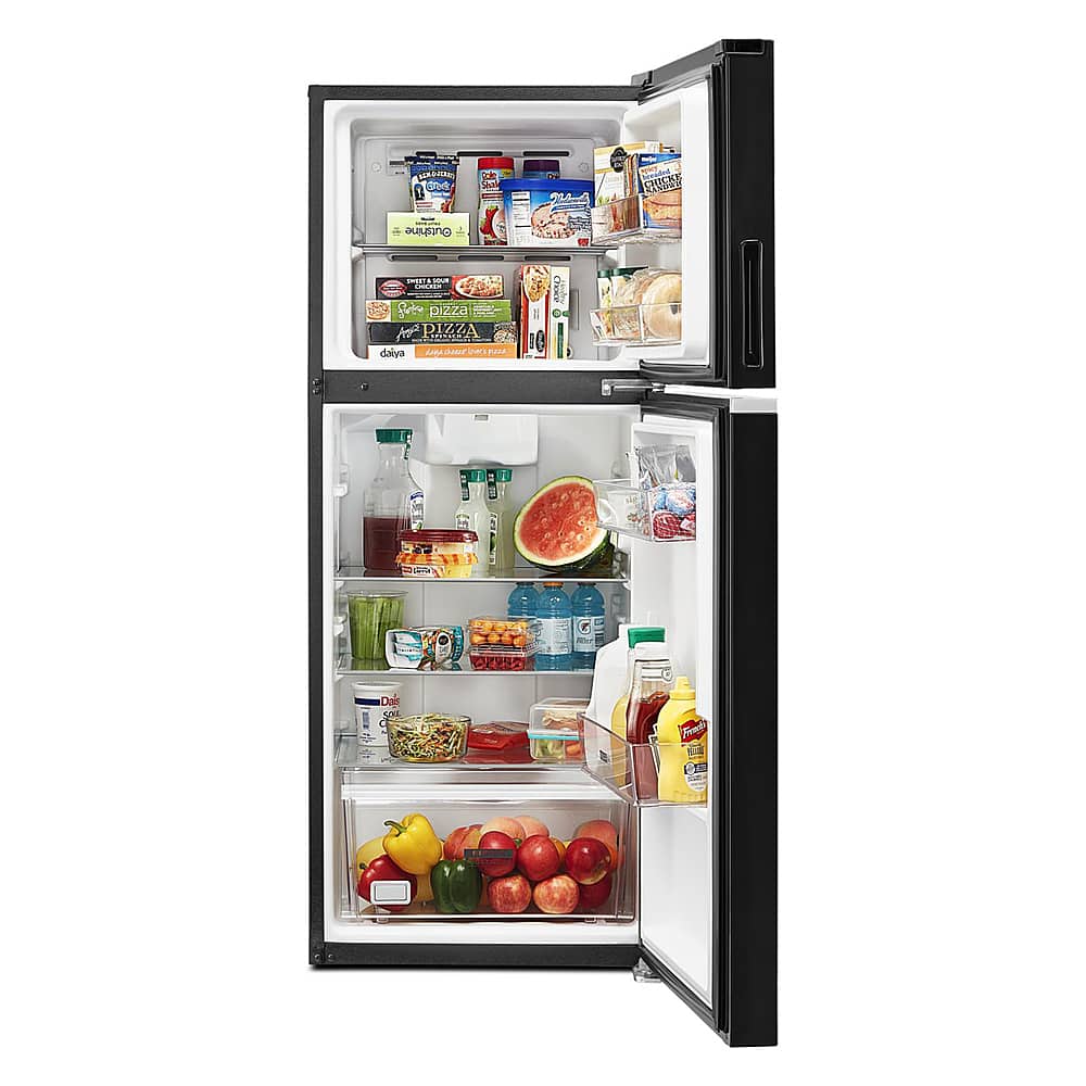 Left. Whirlpool - 11.6 Cu. Ft. Top-Freezer Counter-Depth Refrigerator - Black.