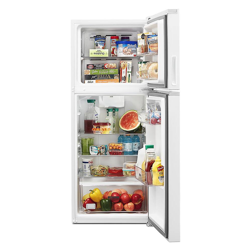 Left. Whirlpool - 11.6 Cu. Ft. Top-Freezer Counter-Depth Refrigerator - White.