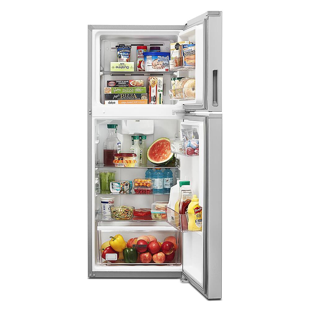 Left. Whirlpool - 11.6 Cu. Ft. Top-Freezer Counter-Depth Refrigerator - Fingerprint Resistant Stainless Steel.