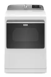 Maytag - 7.4 Cu. Ft. Smart Gas Dryer with Steam and Extra Power Button - White - Front_Zoom