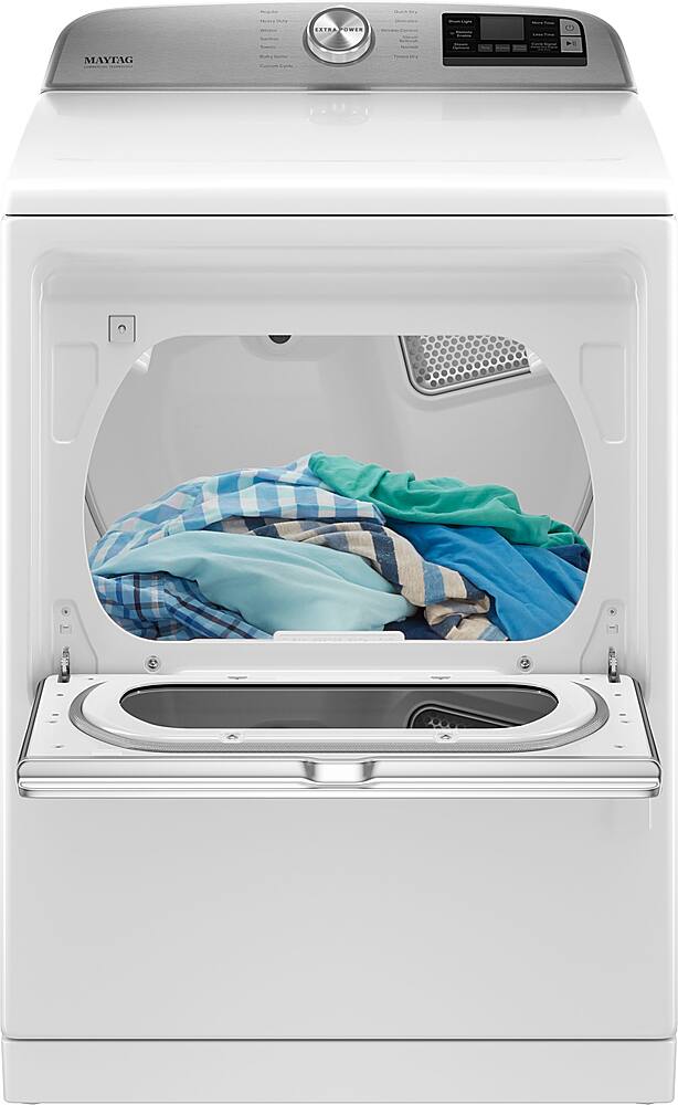 Alt View 12. Maytag - 7.4 Cu. Ft. Smart Gas Dryer with Steam and Extra Power Button - White.
