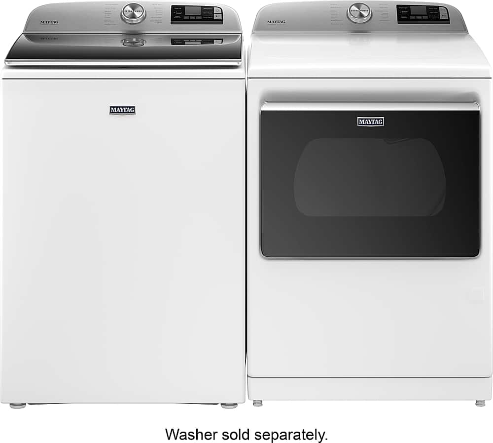 Alt View 13. Maytag - 7.4 Cu. Ft. Smart Gas Dryer with Steam and Extra Power Button - White.