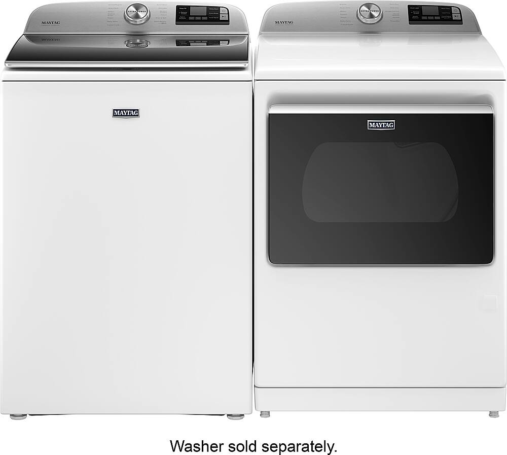 Alt View 13. Maytag - 7.4 Cu. Ft. Smart Gas Dryer with Steam and Extra Power Button - White.