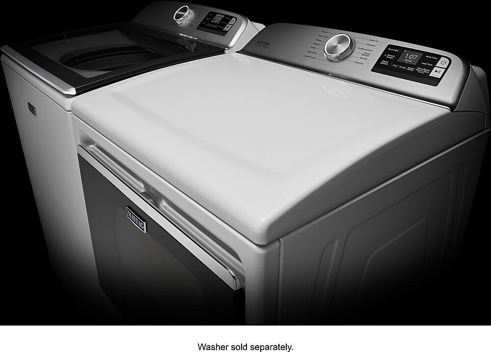 Alt View 15. Maytag - 7.4 Cu. Ft. Smart Gas Dryer with Steam and Extra Power Button - White.