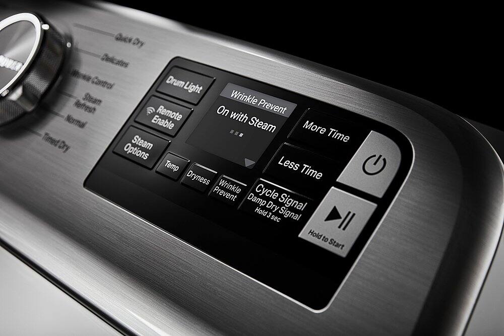 Alt View 17. Maytag - 7.4 Cu. Ft. Smart Gas Dryer with Steam and Extra Power Button - White.