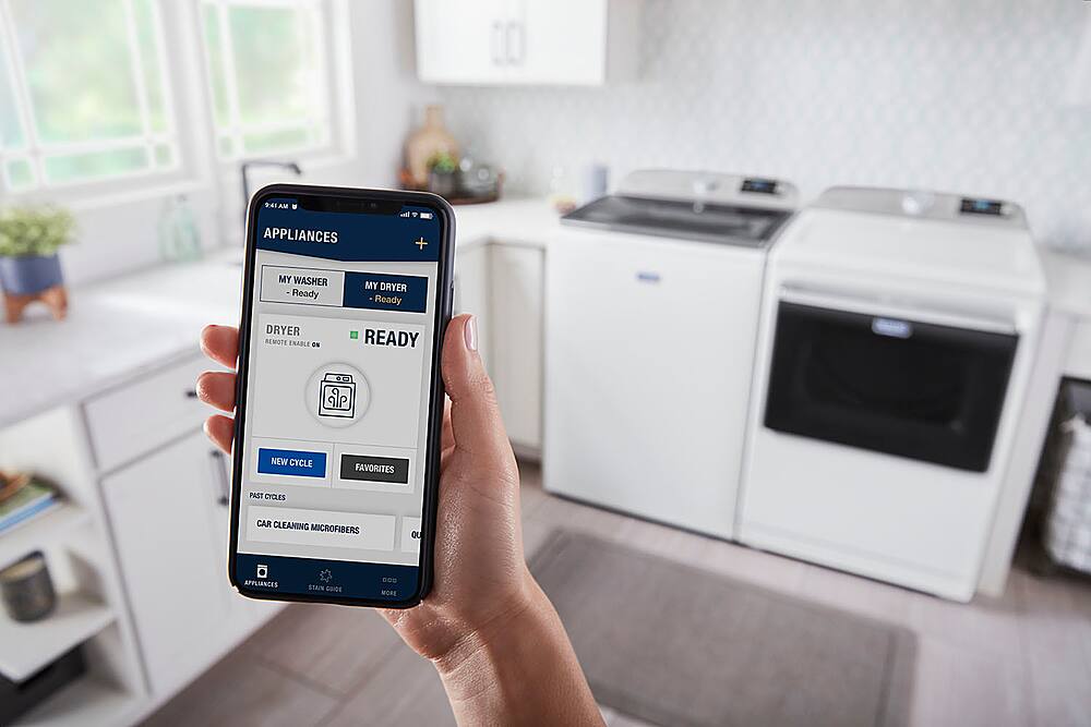 Alt View 25. Maytag - 7.4 Cu. Ft. Smart Gas Dryer with Steam and Extra Power Button - White.