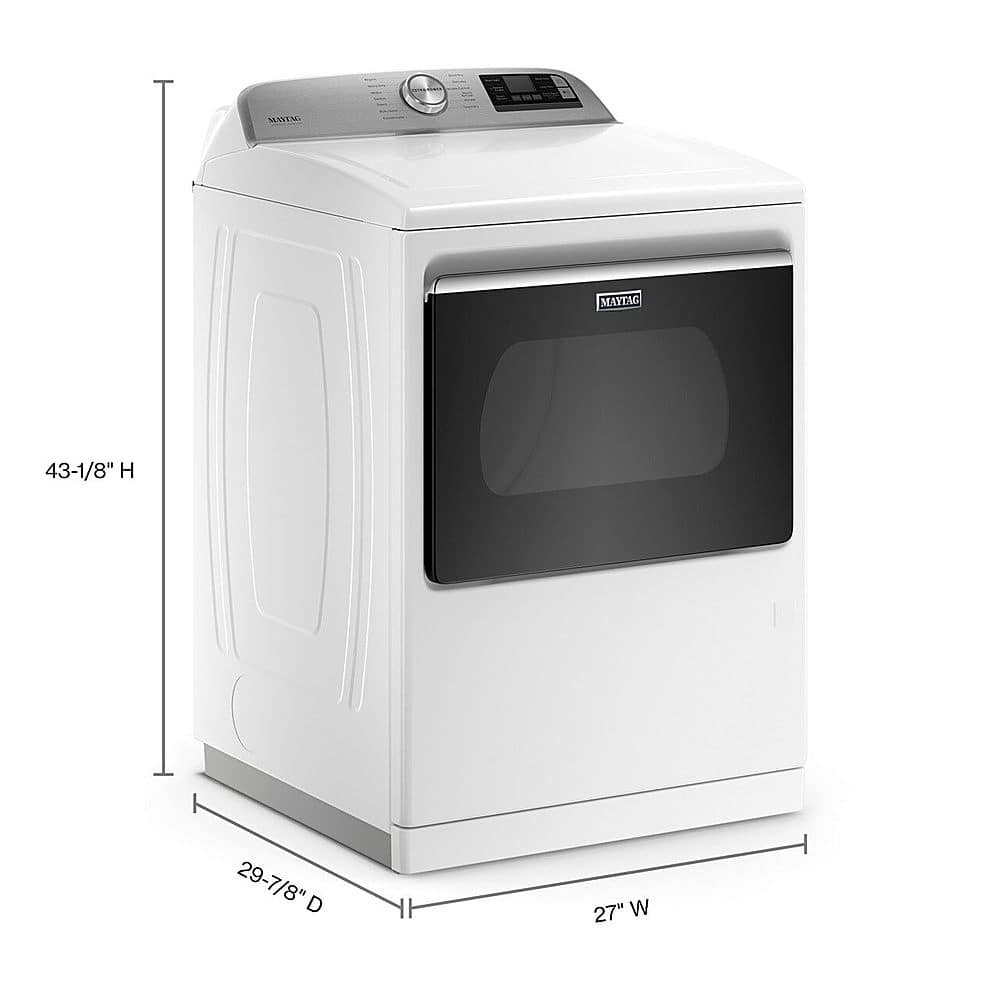 Alt View 2. Maytag - 7.4 Cu. Ft. Smart Gas Dryer with Steam and Extra Power Button - White.