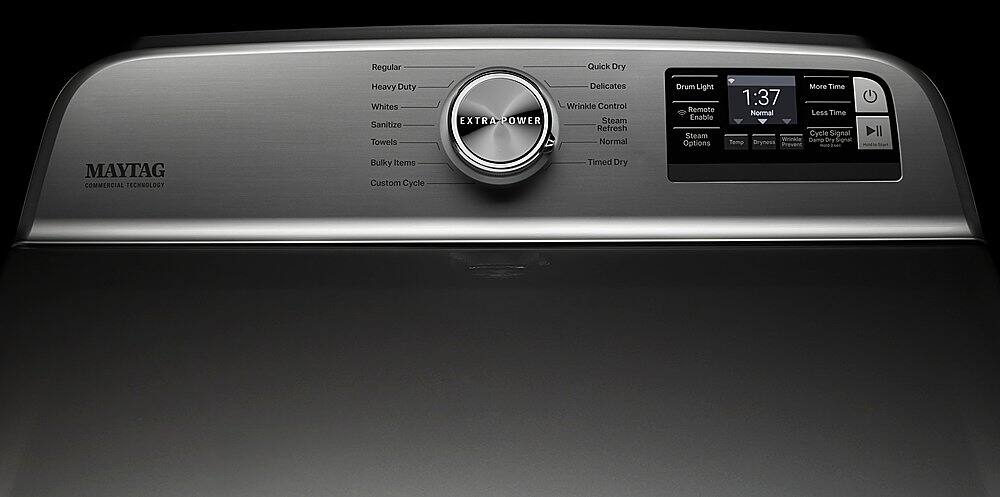 Alt View 1. Maytag - 7.4 Cu. Ft. Smart Gas Dryer with Steam and Extra Power Button - Metallic Slate.